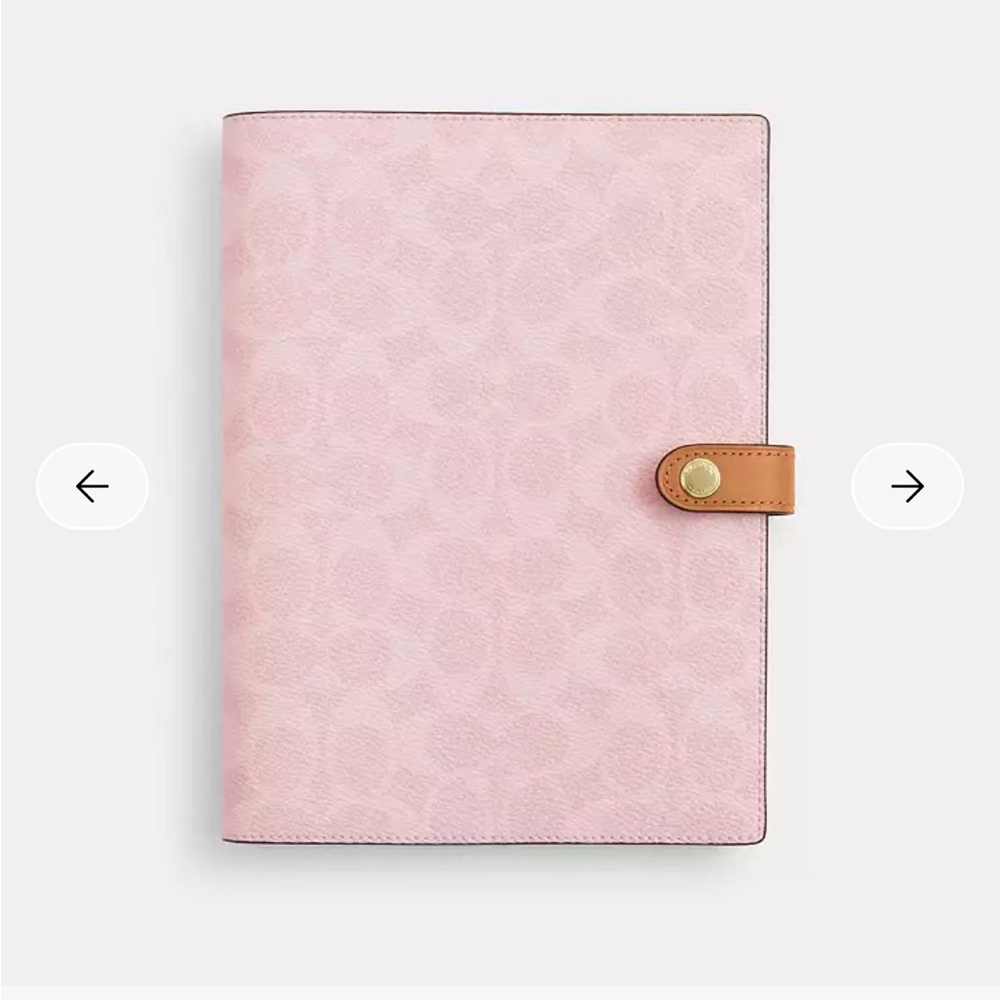 NWT Pink  Leather Notebook  with Button Closure